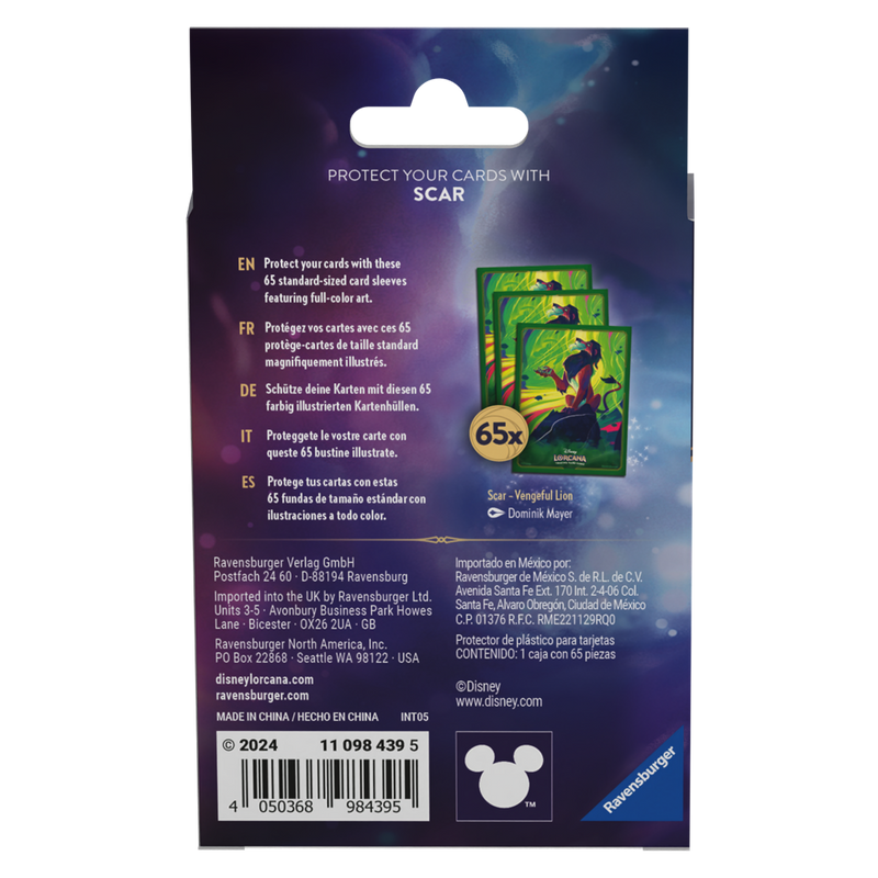 65 Fundas Scar - Vengeful Lion de Disney Lorcana
