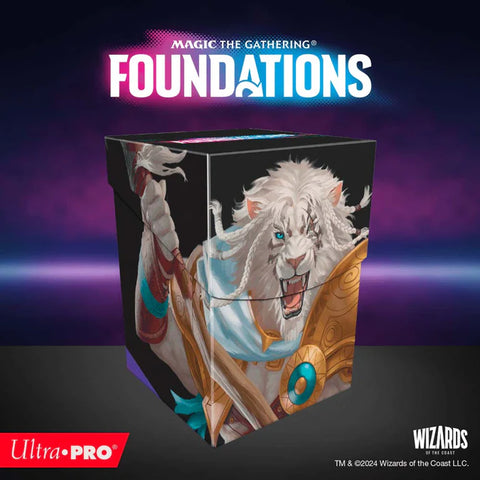 Caja para 100 cartas Foundations Ajani de Ultra Pro