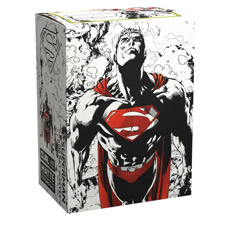 100 Fundas Dual Matte Art Superman Core (Red/White) de Dragon Shield