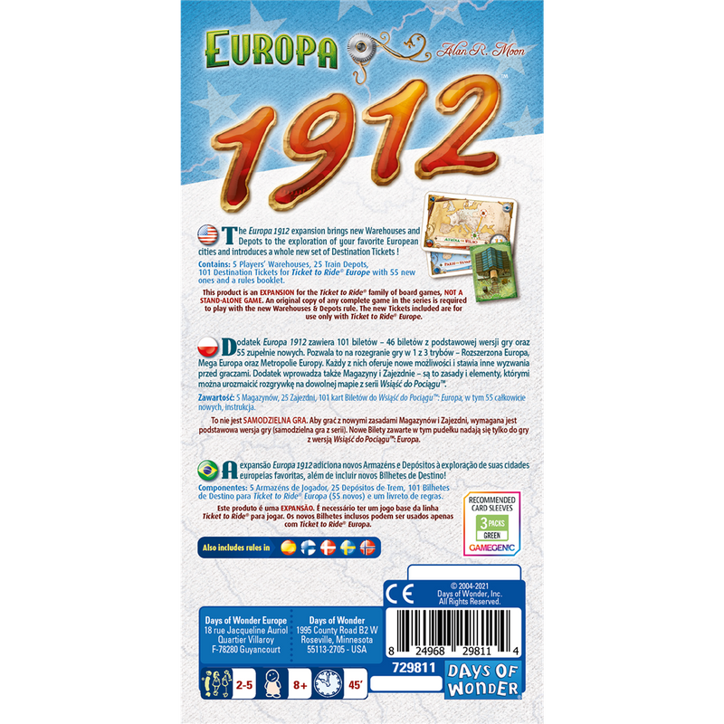 ¡Aventureros al Tren! Europa 1912 (expansión)
