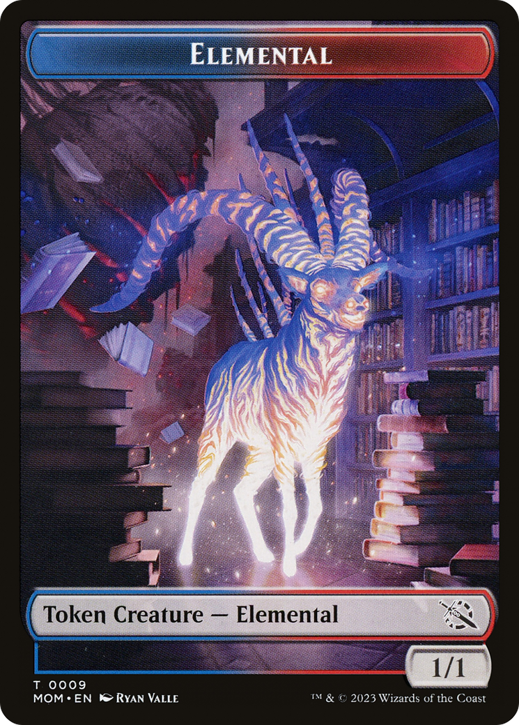 Elemental (09) // Spirit (13) Double-Sided Token [March of the Machine Tokens]
