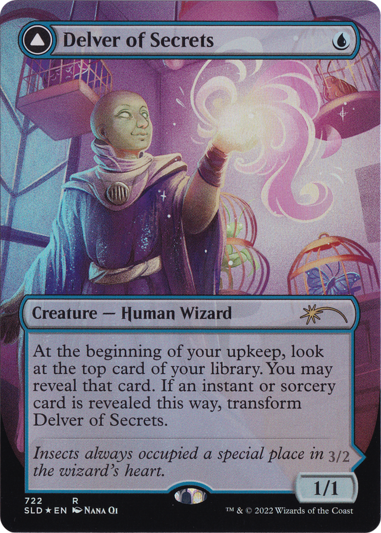 Delver of Secrets // Insectile Aberration (Borderless) [Secret Lair: From Cute to Brute]