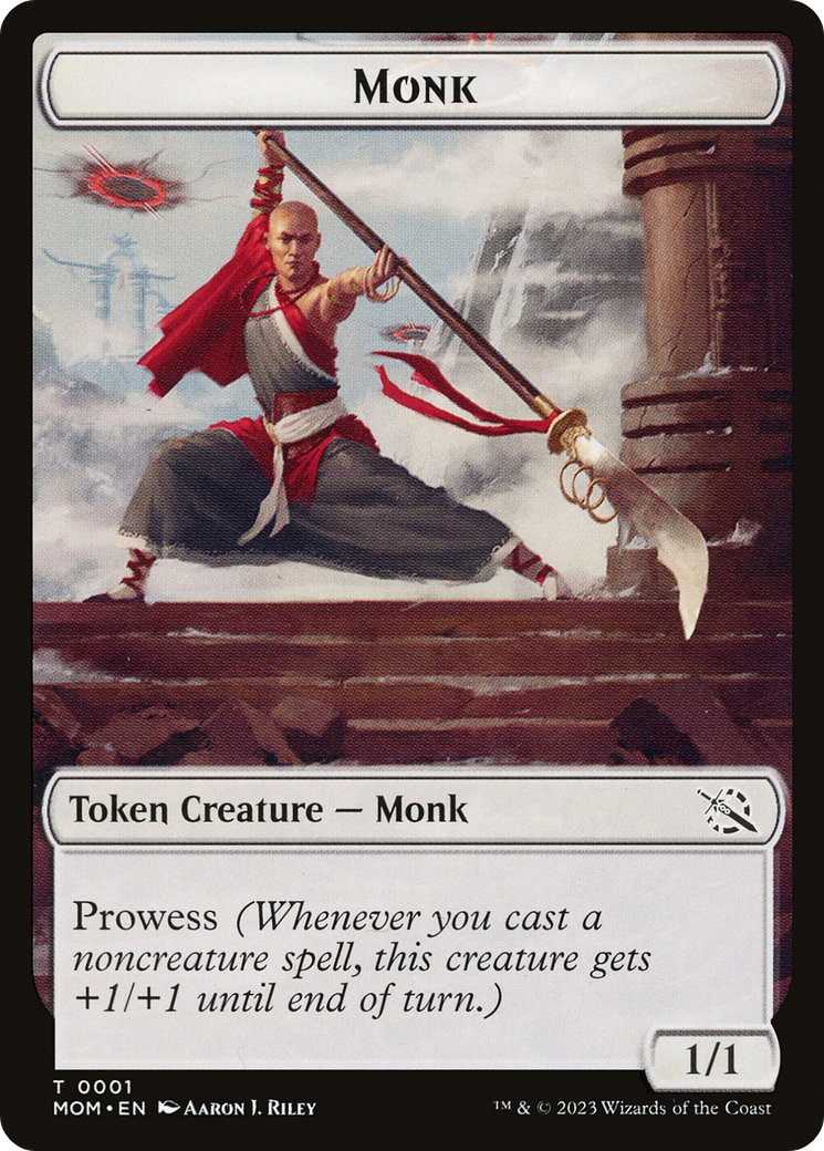 Monk // Spirit (14) Double-Sided Token [March of the Machine Tokens]