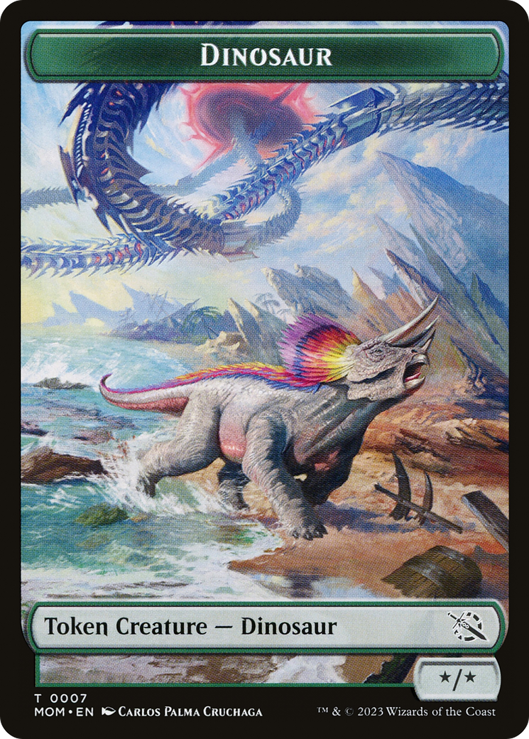 Treasure (20) // Dinosaur Double-Sided Token [March of the Machine Tokens]